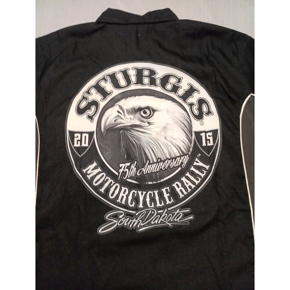 Sturgis 2015 75th Anniversary Button Up Shirt Men’s XLarge Bike Wear Motorcycle
